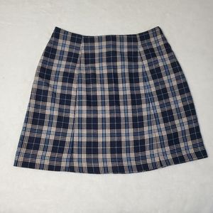Blue Plaid Mini Skirt